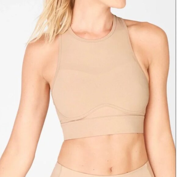 Fabletics Blare Cross Back Bra, M/L, beige - Picture 1 of 6